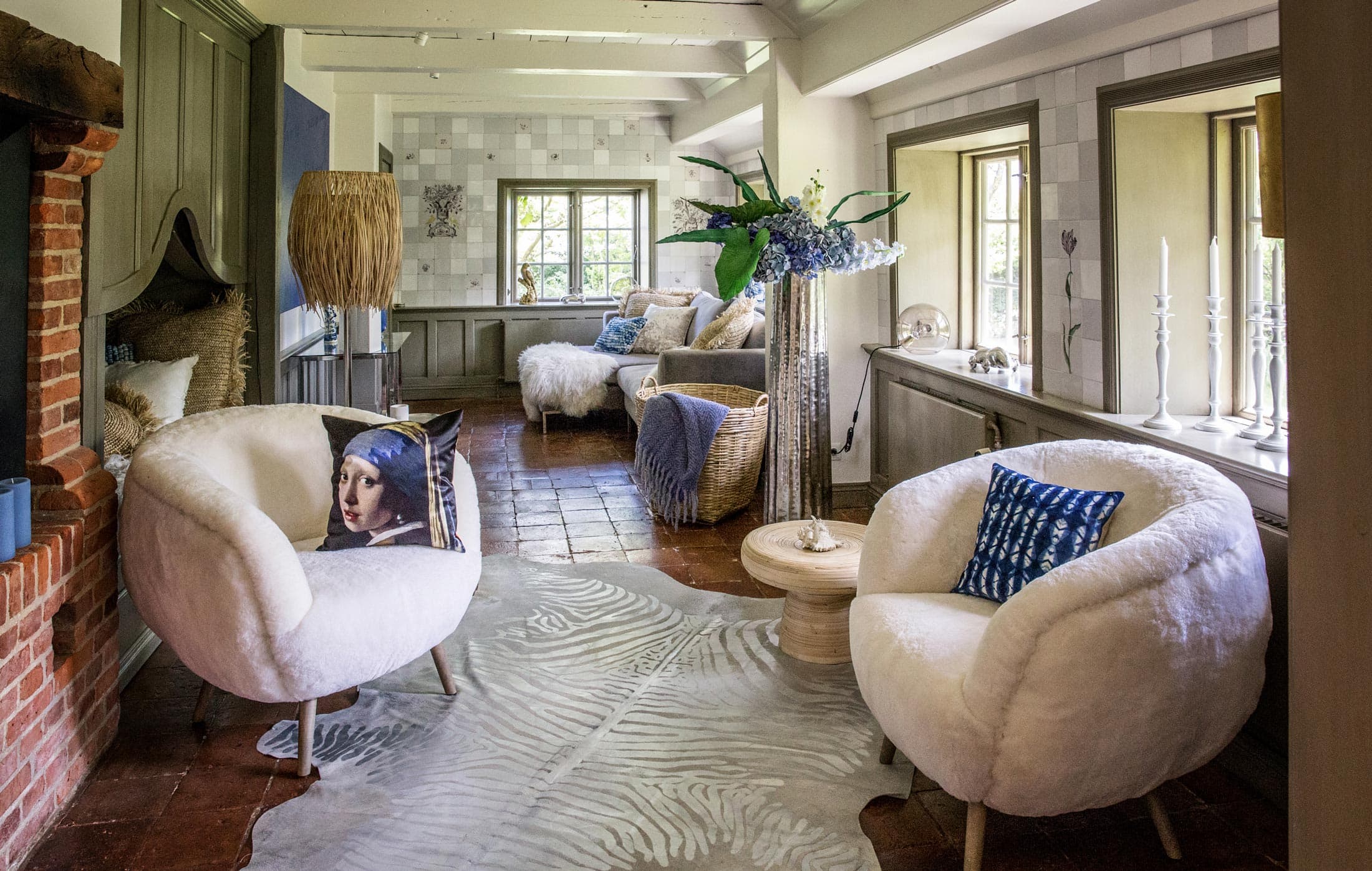 Hausverkauf mit Homestaging geht schneller. Schönes Wohnzimmer eines gemütlichen Friesenhäuschen in Morsum, Sylt.